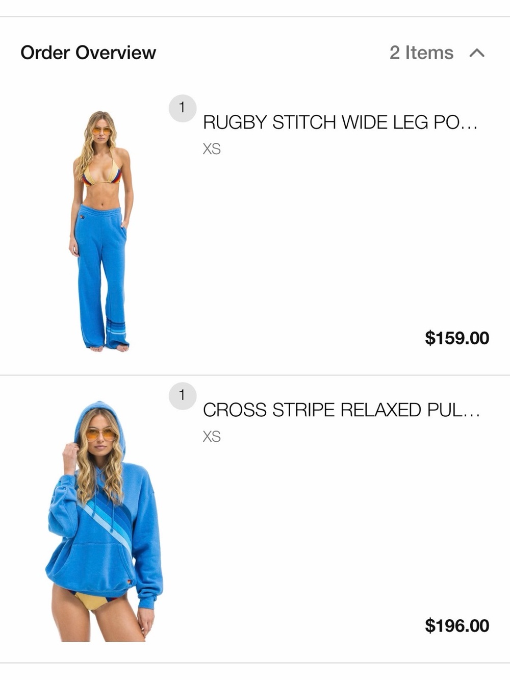 Aviator Nation Cross Striped Blue Rugby Sweatshirt Sweatpants SET - XS - Picture 11 of 11
